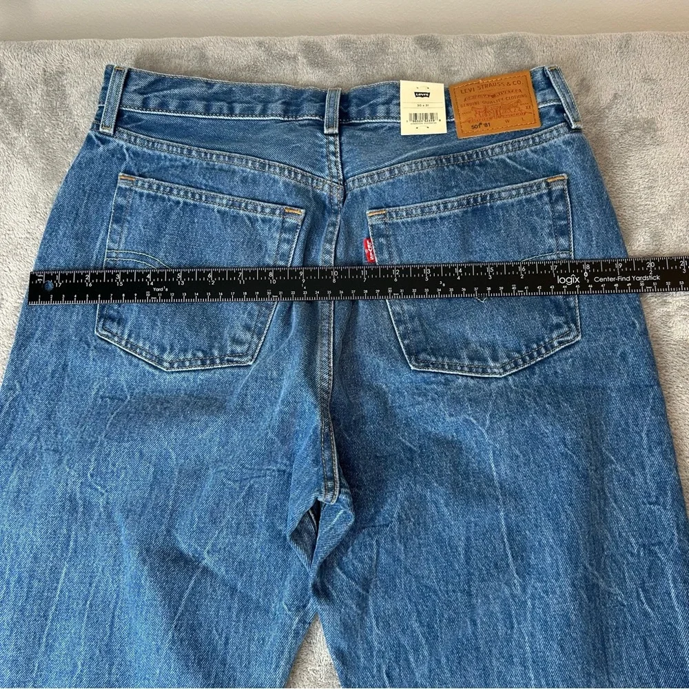 Levi's Premium Women 501 '81 Tapered Leg High‎ Rise Button Fly Jeans  Blue  NWT